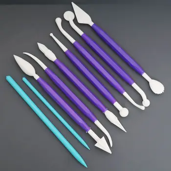 

9Pcs/Set Fondant Cake Decorating Modelling Tools Fondant Needle Cake Pastry Carving Cutter Flower Clay Baking Craft Set