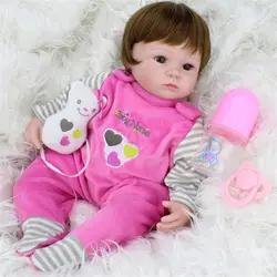 Новое поступление мягкие силиконовые куклы для моделирования Reborn Baby коричневый парик Девушка ручной ткань тела реалистичные дети