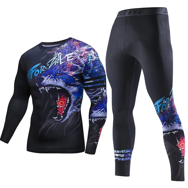 2018 New Compression Men’s Sport Suits Quick Dry Running sets Clothes Sports Joggers Training Gym Fitness Tracksuits Running Set