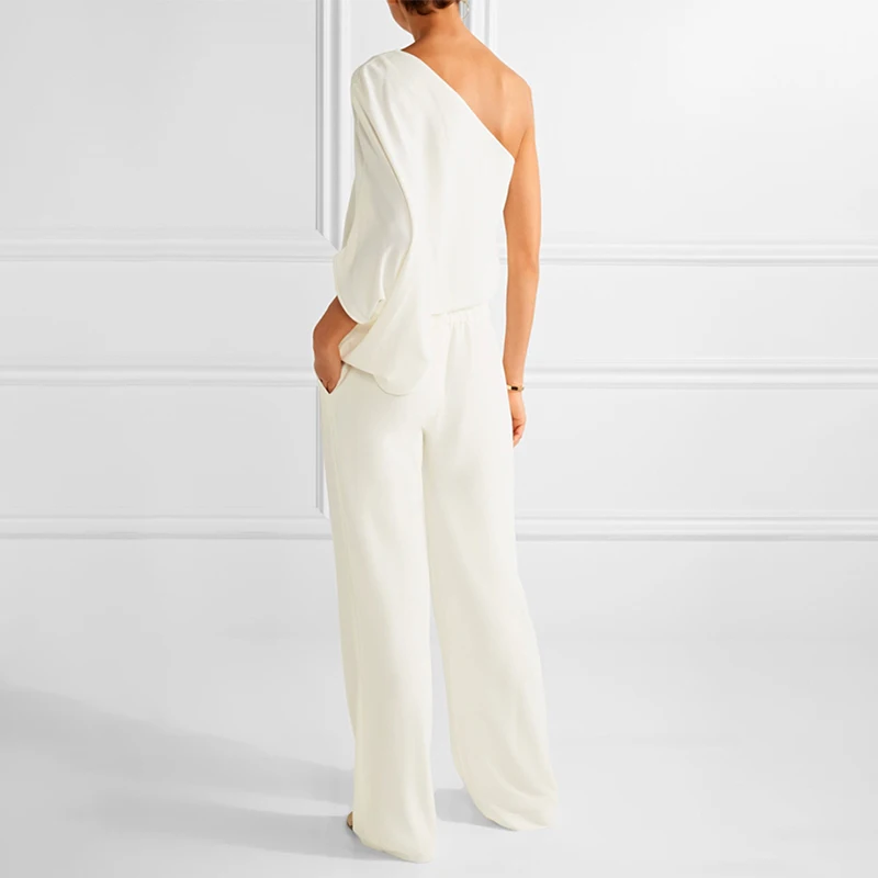 CHICEVER Summer Two Piece Set For Women Off Shoulder Tops High Waist Loose Wide Leg Pants Korean Suits Female Fashion New