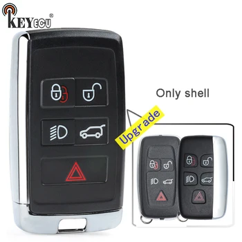 

KEYECU for Land Rover Range Rover Evoque LR2 F-Type XF Replacement 4+1 5 Button Upgraded Remote Car Key Shell Case Fob