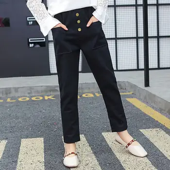 

2019 New Spring Autumn Children Girl Cotton Trousers Kid Girls Solid Harem Pants Toddler Girl Clothes Full-length Leggings L321