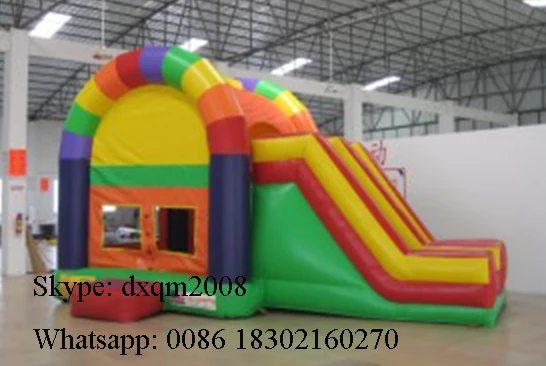 

Hot Sale indoor or outdoor commercial grade PVC tarpaulin rainbow Inflatable bouncer combo inflatable slide for sale