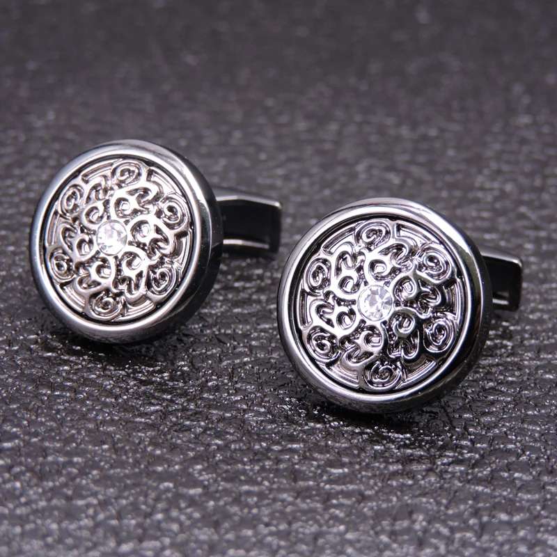 HYX Luxury shirt cufflinks for mens Brand cuff buttons black cuff link