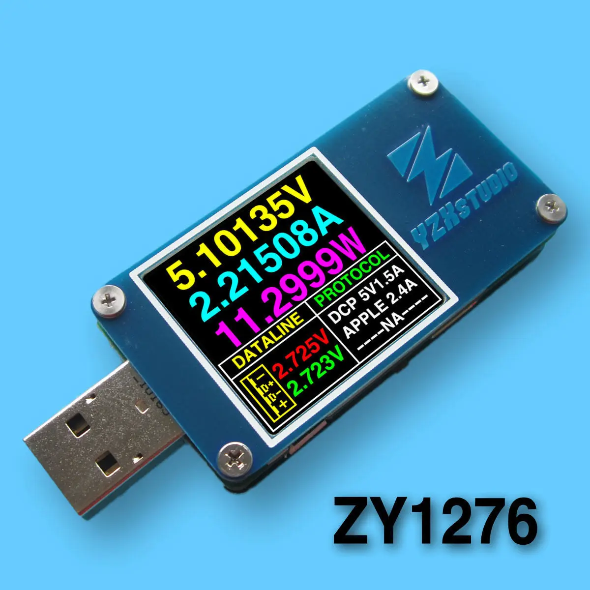 5A 12V 24V Dual USB Power Monitor OLED display ZY1276 QC 3.0 Type C PD