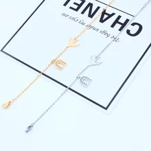 Нержавеющая сталь звено цепи Женский браслет с шармами femme нержавеющая сталь украшения, браслеты дружбы для женщин аксессуары