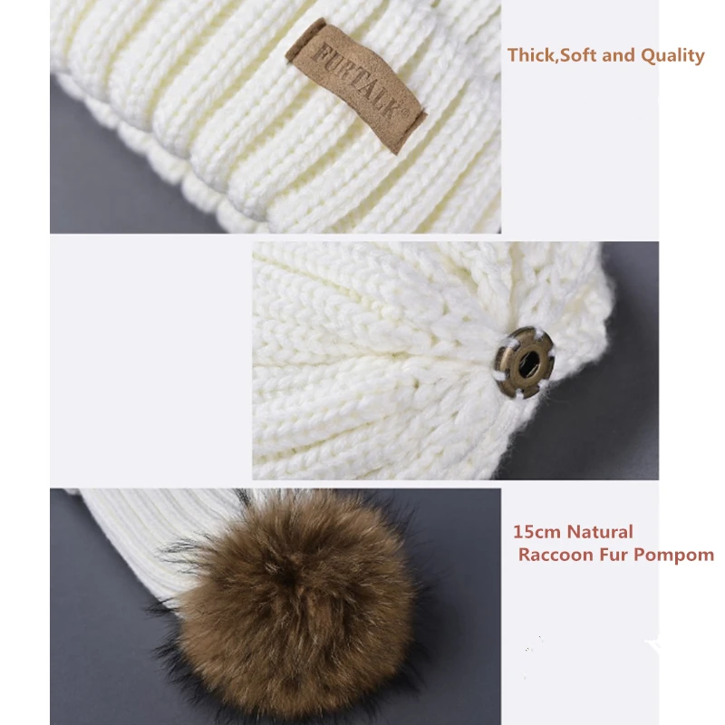 Günstige FURTALK Winter Pompom hut für Kinder Im Alter Von 1 10 Knit Beanie winter baby hut für kinder pelz Pom Pom hüte für mädchen und jungen