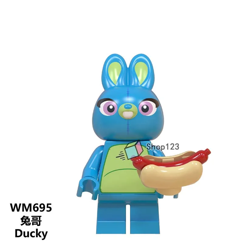 

Single Ducky Toys Story 4 Buzz Lightyear Woody Jessie Alien Bo Peep Bonnie Duke Caboom Building Blocks Kids gift