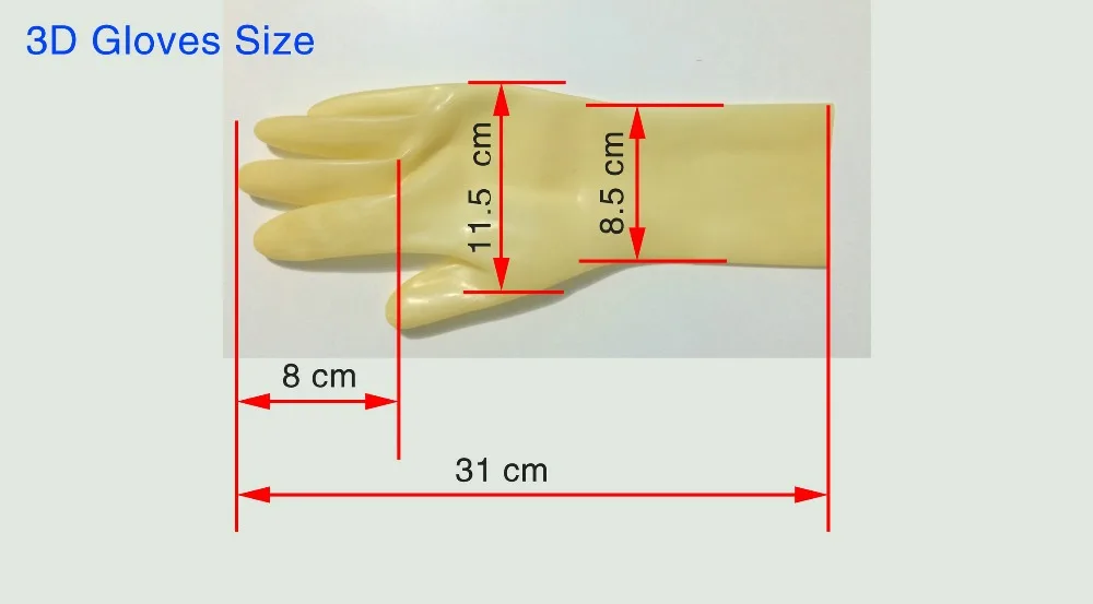 3D gloves size