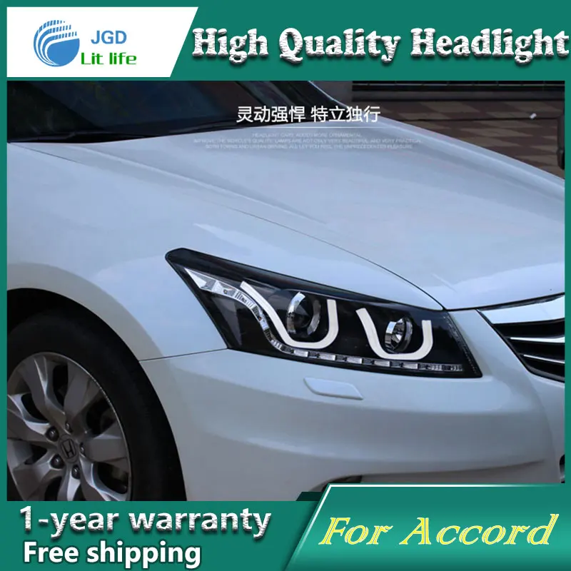 high quality Car styling case for Honda Accord Headlights LED Headlight DRL Lens Double Beam HID Xenon Car Accessories