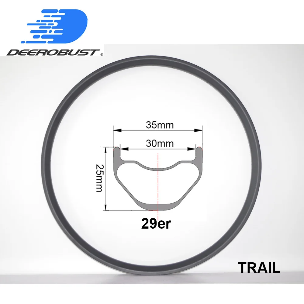 

29er 25mm x 35mm Mountain Bike Carbon Rims Trail/AM/ENDURO Bicycle Rim MTB Hookless Tubeless Clincher Wheel UD 3K 12K Twill