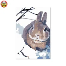 Diy домашний Декор Картина кролик серый кролик снег сливы абстрактный мультфильм декоративные картины специальный креативный подарок