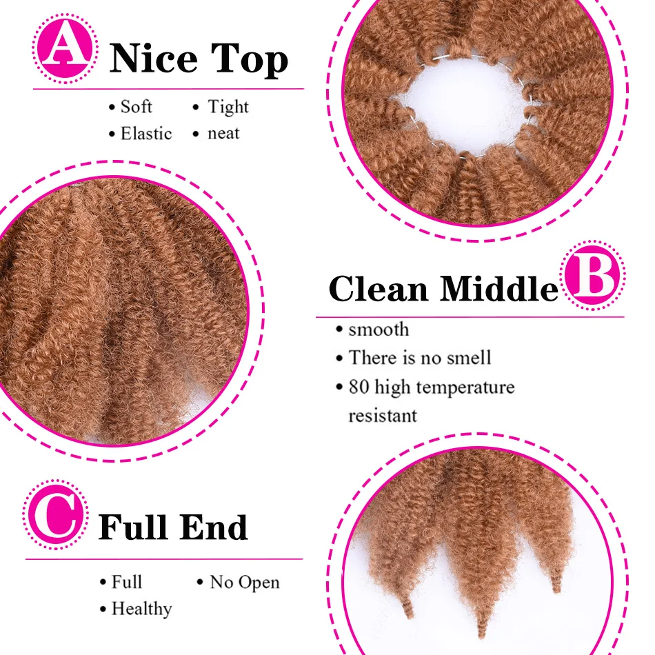 8 дюймов афро марли коса волос Мягкие кудрявые твист волосы крючком синтетические косички волосы для наращивания Высокая температура волокна для женщин