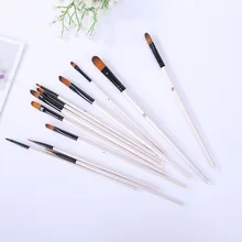 12 шт. кисти для рисования акварельные гуаши кисти для рисования разной формы круглый острый кончик нейлоновые кисти для окрашивания волос комплект, принадлежности для живописи