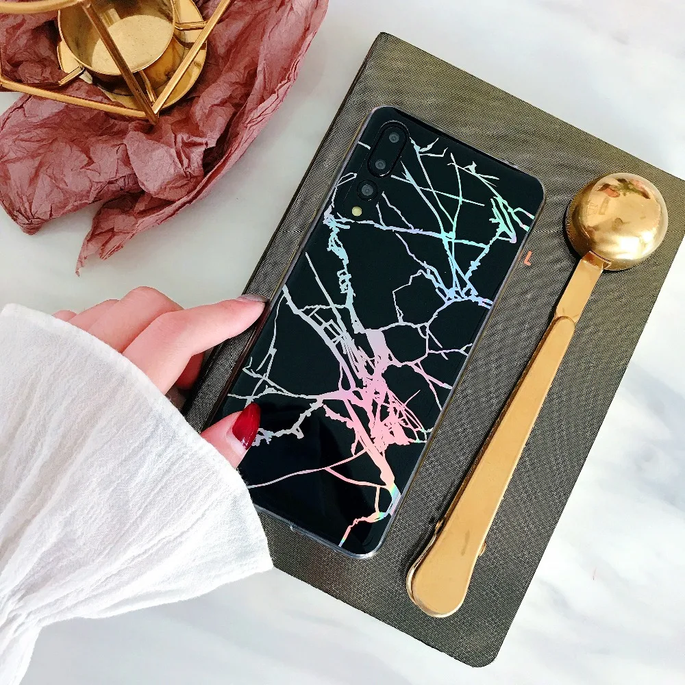 

FastDeng Laser Shell Case For Huawei P20Lite Mate20 Lite Fashion Marble Soft TPU Shockproof Anti-knock Case For Huawei Honor 10