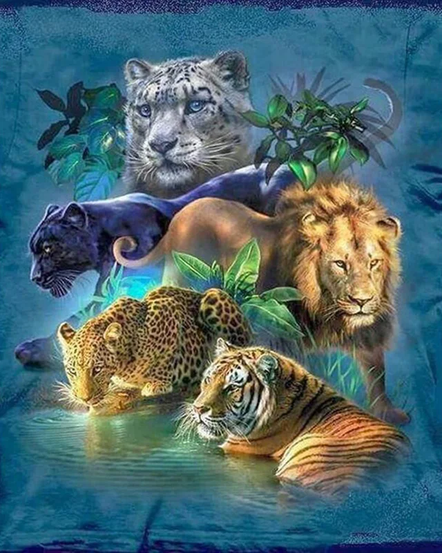 

Stickerei 2018 5D New DIY Animals Lion Diamond Painting Cross Stitch Full Square/Round Diamonds Embroidery For Living Room Ho