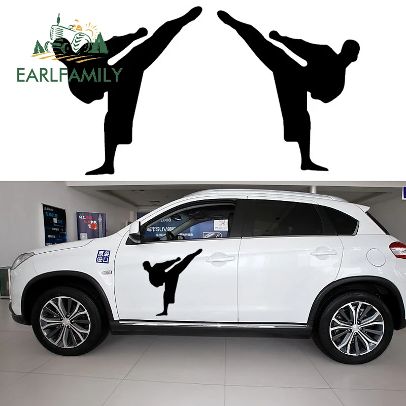 

EARLFAMILY 2x Traditional Japanese Karate Kung Fu Classic Basic Moves Before Kick Car Sticker RV Door Window Vinyl Decal 9 Color