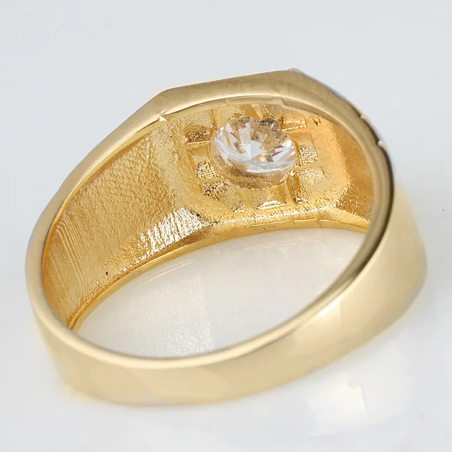 Мужское кольцо с круглым камнем 6 мм R113 Размер 10 11 12 13|blue sapphire|gold platedblack onyx |