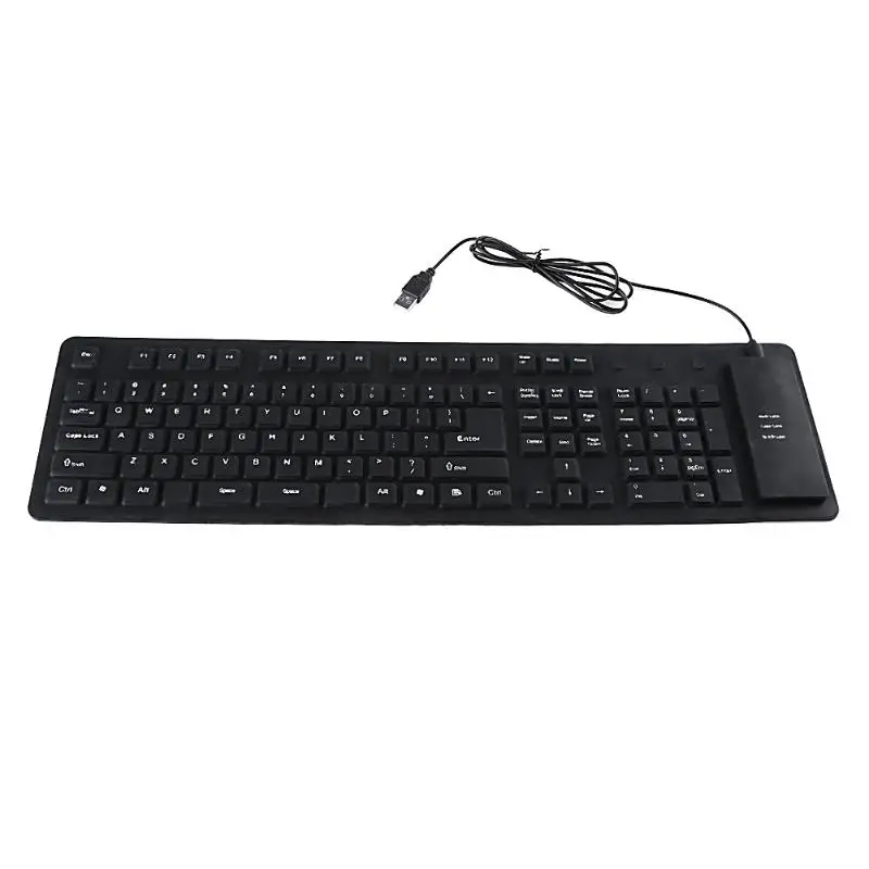 

USB Wired 109 Keys Keyboard Silicone Rubber Flexible Keyboard Waterproof Foldable Keyboard for PC Laptop