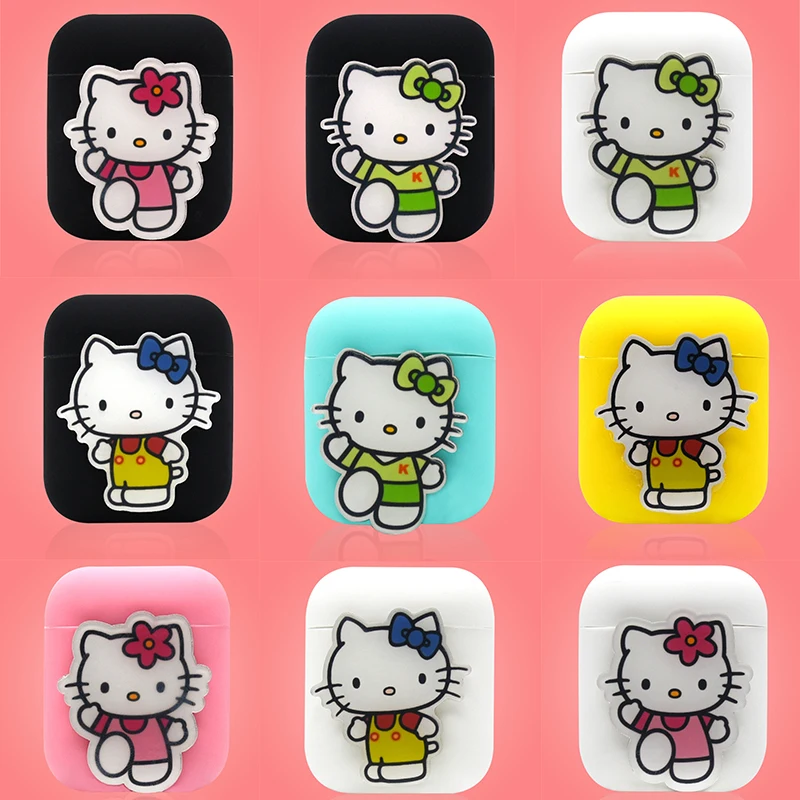 

Cartoon Hello Kitty Case For Apple Airpods Soft Silicone Shockproof For Apple AirPods Earphone Cases Cute AirPods Protector Case
