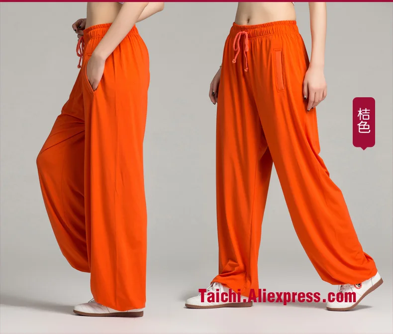 Тайцзи брюки для мужчин и женщин домашняя одежда брюки для занятий кунг-фу боевое искусство штаны для йоги восемь цветов