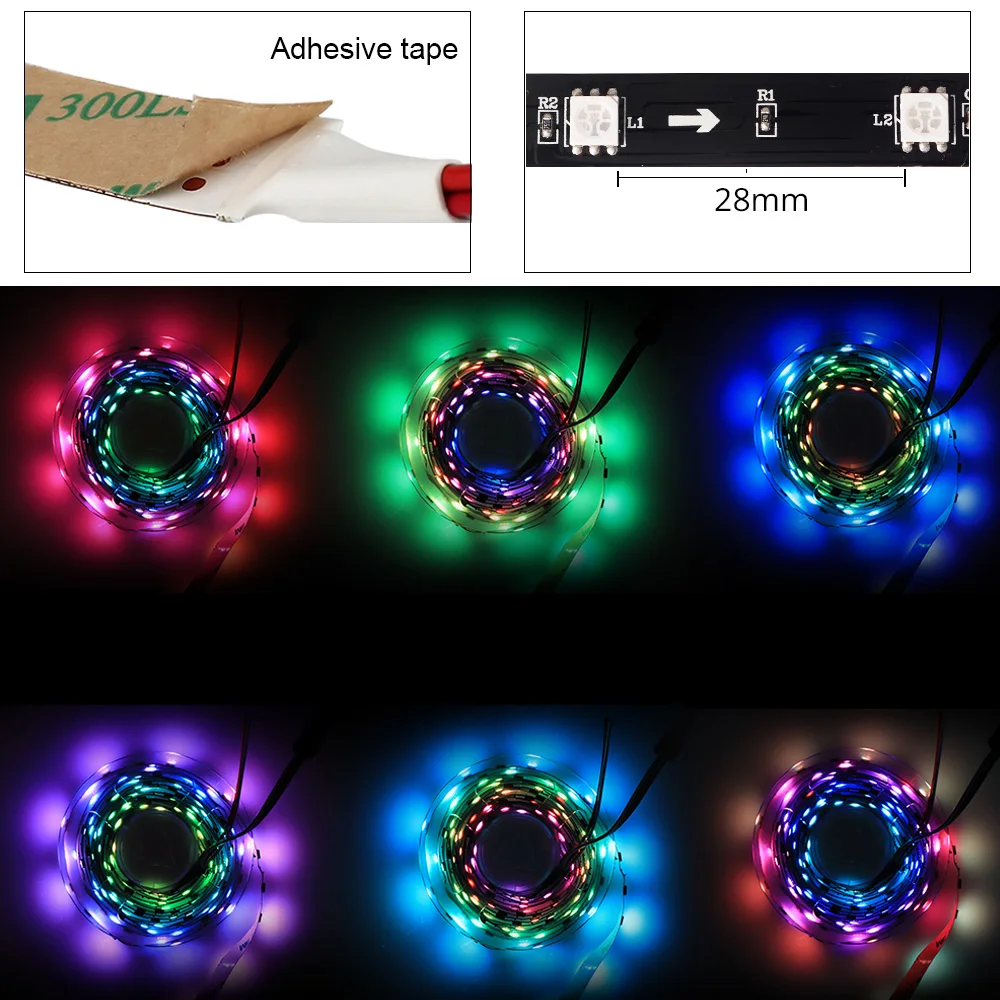 Музыкальная Светодиодная лента WS2811 цифровая Пиксельная полоса 30 светодиодный 60 светодиодный цвет мечты 5050 RGB лента RF музыкальный контроллер светодиодный светильник 12 В адаптер