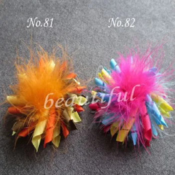 

100 pcs New Girl's Feather Corker Topknot Hair Accessories bow free shipping