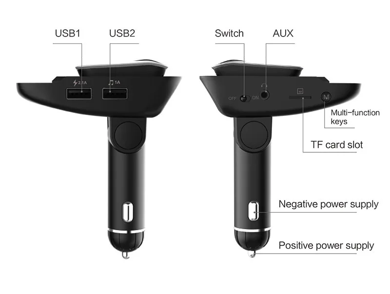 JaJaBor, fm-передатчик, Bluetooth, автомобильный комплект, громкая связь, AUX 3,5 мм, аудио плеер, частный ответ, беспроводная гарнитура для мобильного телефона