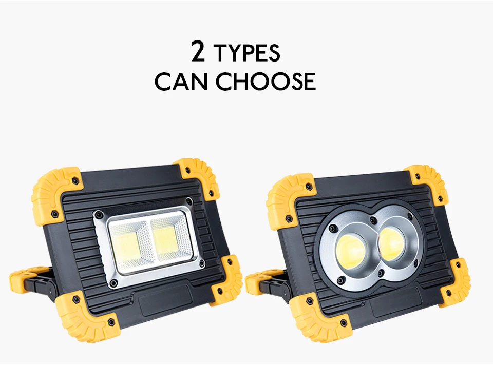 20W COB LED Flood Light Outdoor Led Light Portable Spotlight USB Rechargeable Work Camping Garden Tent Led Reflector Floodlight (5)