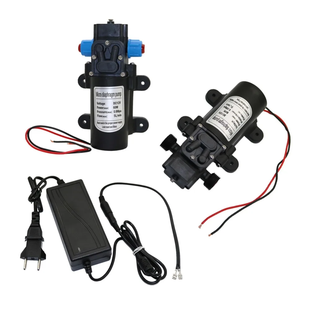 

DC 12V 60W Micro Diaphragm Water Pump Self-priming Booster Pump Automatic Switch 5L/min for Home garden 1 Pcs