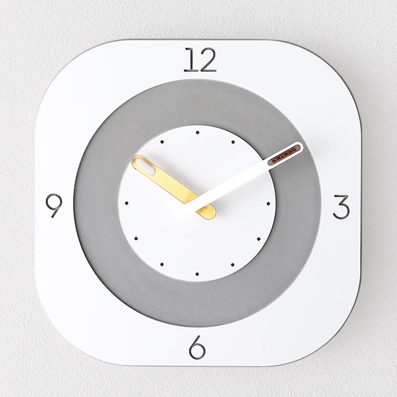 

Nordic Wooden Wall Clock Simple Design for Living Room Creative Square Clocks Minimalist Wood Wall Watch Home Decor Silent