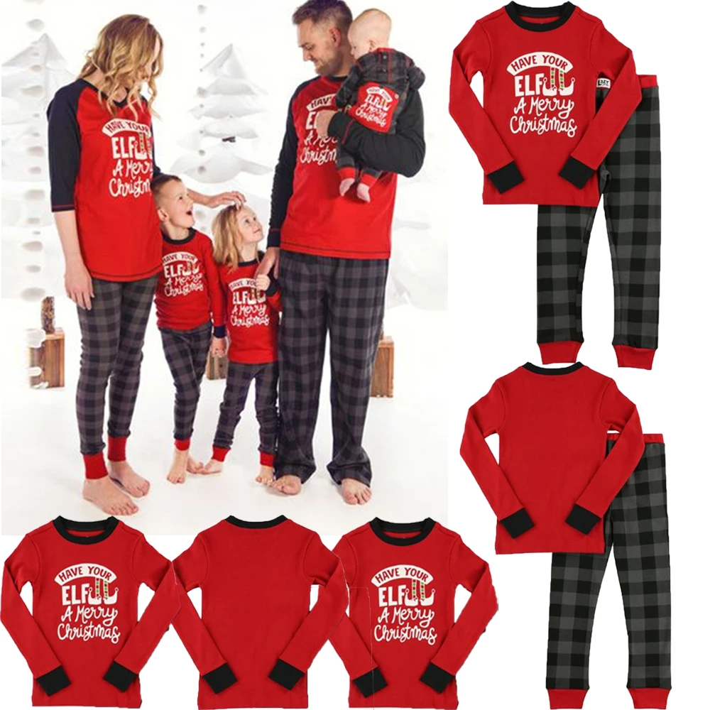 Семейный комплект рождественских пижам для женщин и маленьких детей, Повседневная зимняя одежда для сна, одежда для сна, одинаковые комплекты для семьи