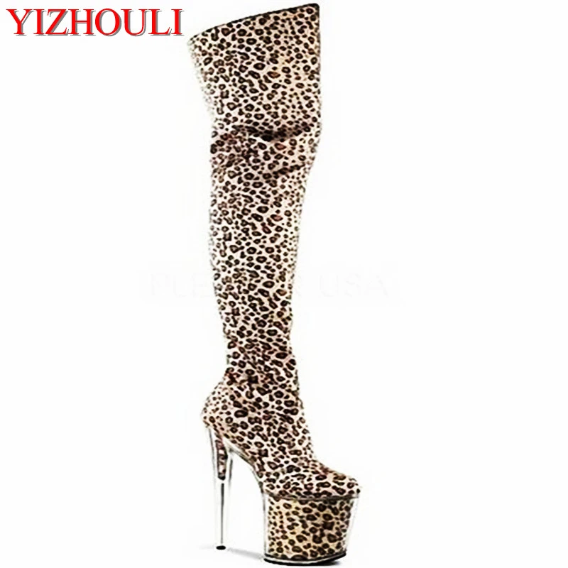 leopard print thigh boots