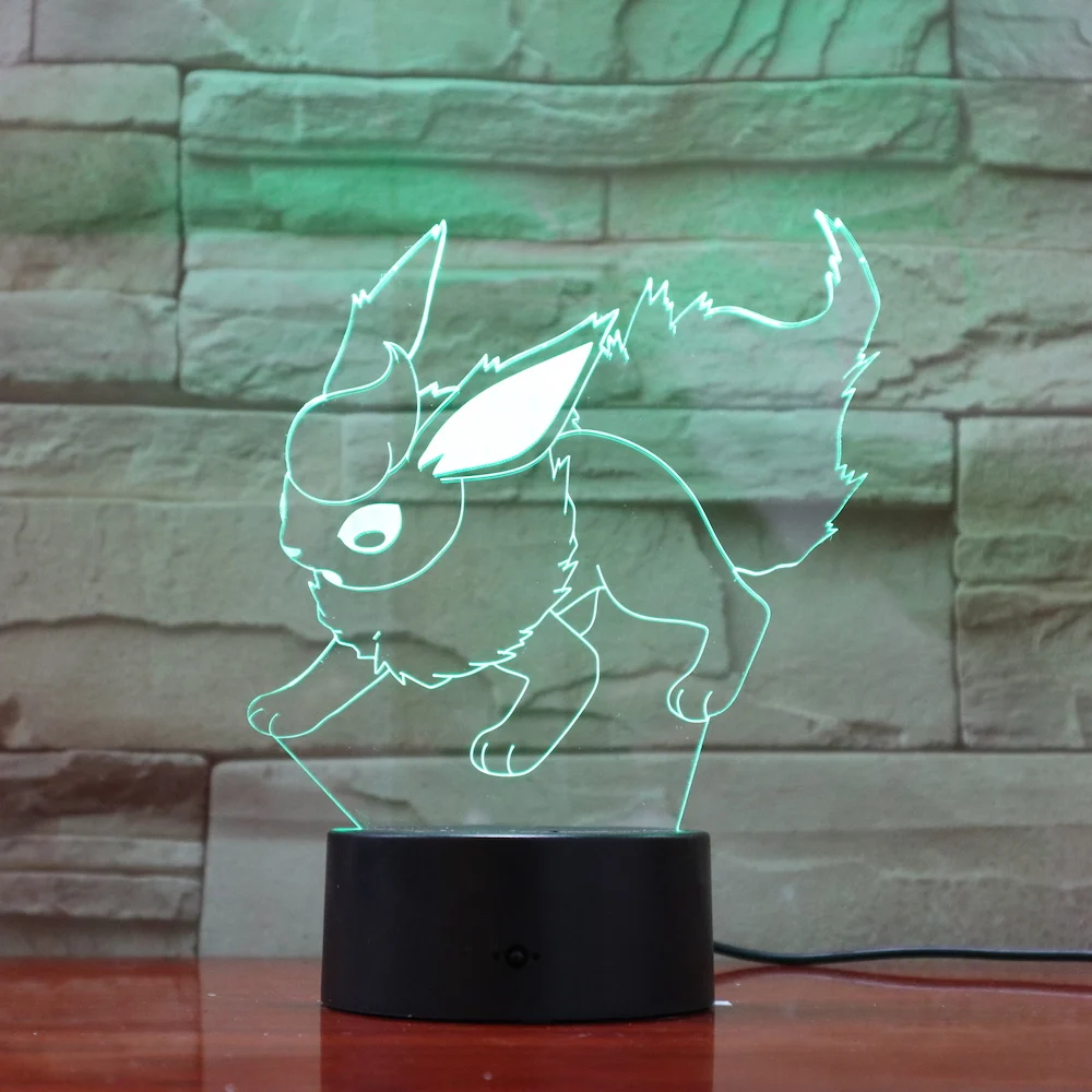 Покемон го Flareon рисунок дети ночник лампа для спальни Декор атмосферу подарок на праздник светодиодная Ночная лампа детский Flareon