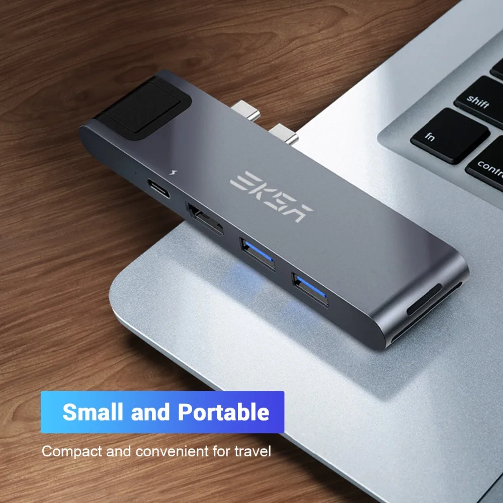 EKSA USB C концентратор для 4K HDMI Ethernet RJ45 Thunderbolt 3 USB 3,0 адаптер для MacBook Pro 13 15 type C концентратор 100 Вт питания