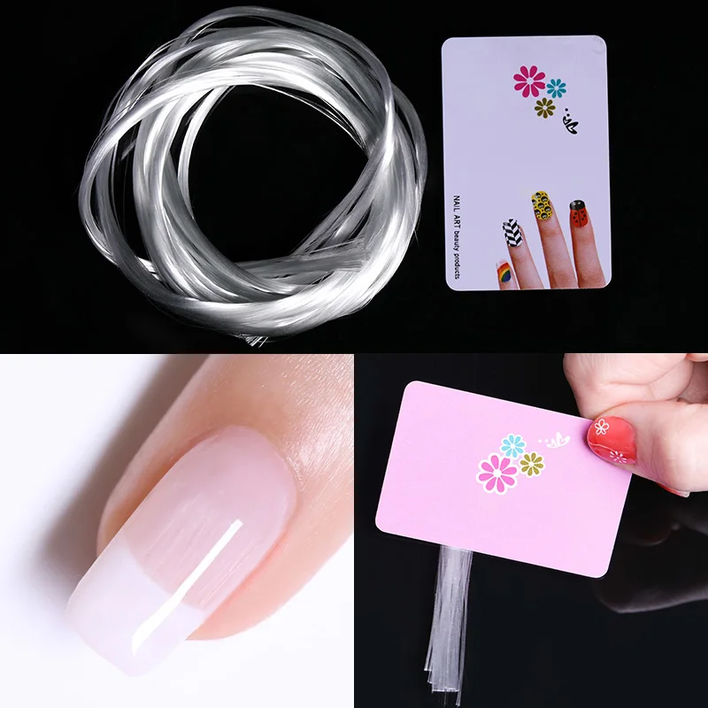 

1m/1.5m/2m Professional Nail Fiberglass Nail Form Nail Silk Extension White Acrylic Tips with Scraper Salon DIY Nail Art