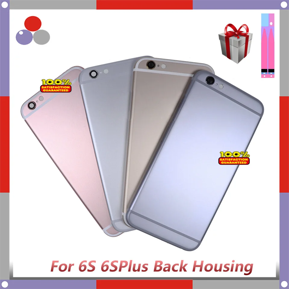 

High Quality Back Cover For iphone 6 6S or 6S Plus 6SPlus Housing Battery cover Rear Door Chassis Frame + battery sticker