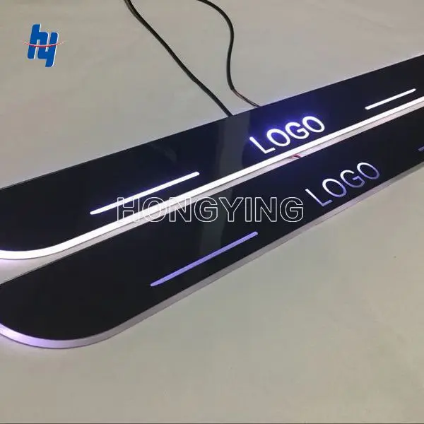 

2pcs front LED moving door scuff Nerf Bars & Running Boards door sill for Hyundai Solaris accent, moving light