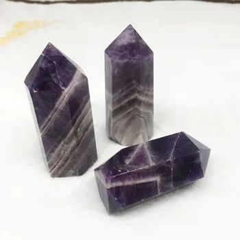 

3pcs high polished Natural dream amethyst quartz crystal Spirit wand point healing stones for gifts