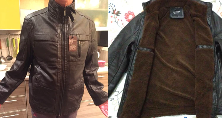 Зимняя кожаная куртка, мужские пальто, 5XL, брендовая Высококачественная флисовая верхняя одежда из искусственной кожи, мужская деловая брендовая куртка из искусственного меха CF301