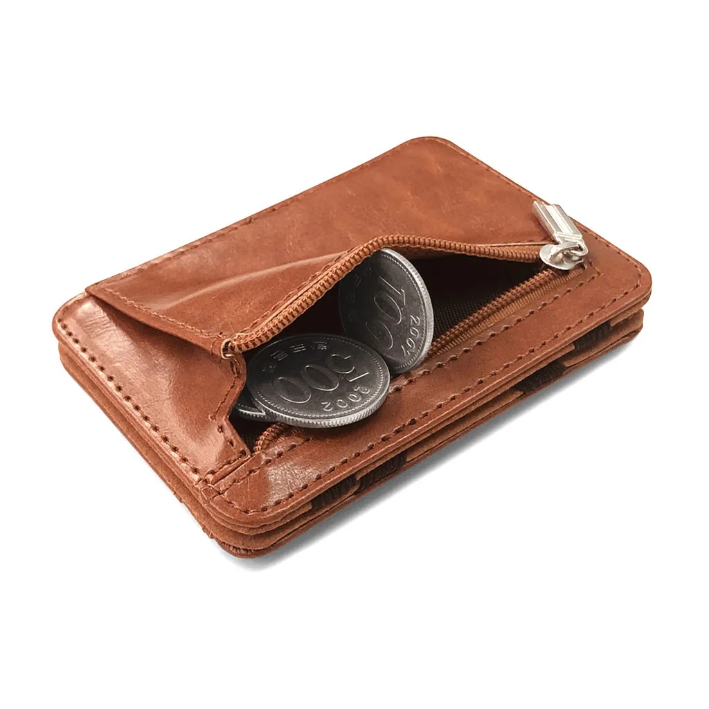 Модный мужской брендовый кожаный маленький кошелек, деловой держатель для карт, банковских карт, посылка, кошельки на молнии, вместительный кошелек