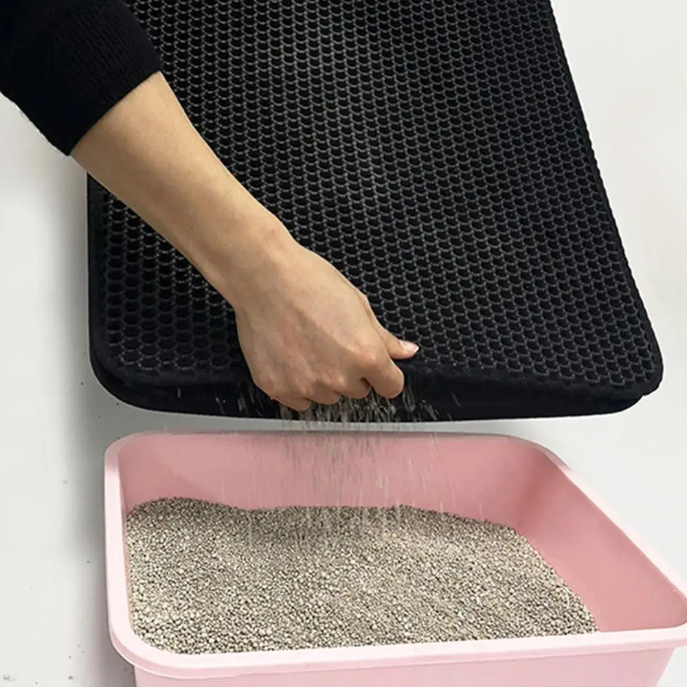 Pet Cat Litter Mat EVA Double-Layer Cat Litter Trapper Mats with Waterproof Bottom Layer non-slip pet litter Foldable Cat Mat