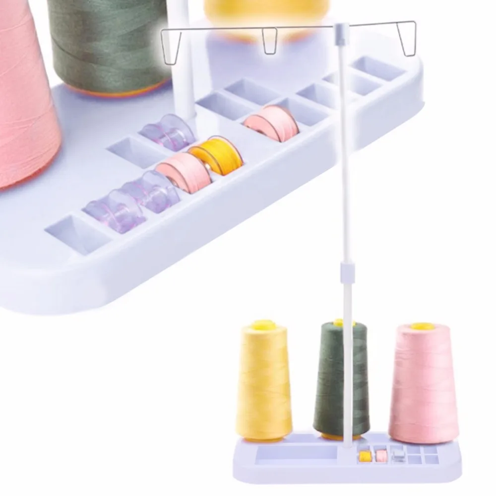 

ABS Pink Plastic 3 Embroidery Thread Spool Holder Stand Strip Sew Quilting Tools for Home Sewing Machine Sewing Accessories