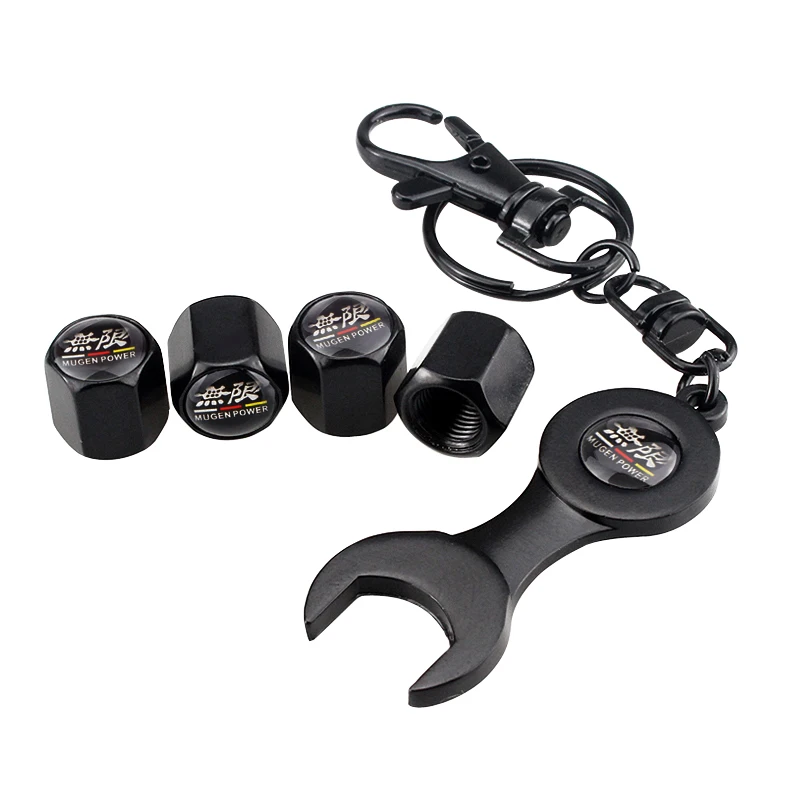 for Honda Mugenpower NSX Pilot Odyssey City Jade Accord Jazz Civic CRV Crosstour Fit Car Wheel Tire Valve Stem Caps with Wrench |
