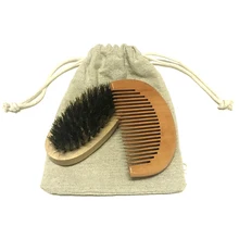 2 шт./компл., щетка для бритья, и расческу и лотоса по дереву, бамбуку, уход за волосами для укладки волос человек в джентльменском стиле с щетиной(Стоматологическая полировальная щетка) Борода шаблон инструменты для груминга