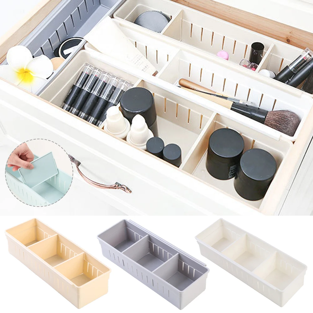 

1PC Plastic DIY Adjustable Drawer Box Clapboard Drawer Divider Storage Organizer Home Storage Shelf Makeup Tableware Storage Box