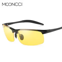 MOONCCI HD Ночное видение очки поляризованные для вождения мужские роскошные Алюминий желтые очки Для мужчин марка 2018 автомобилей драйверы