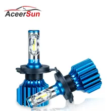 Aceersun H7 светодиодный H4 фар автомобиля луковицы H8 H11 HB3 9005 HB4 9006 H1 9012 H15 Hi-Lo луч 72 Вт 12000LM CSP чип Туман свет лампы накаливания