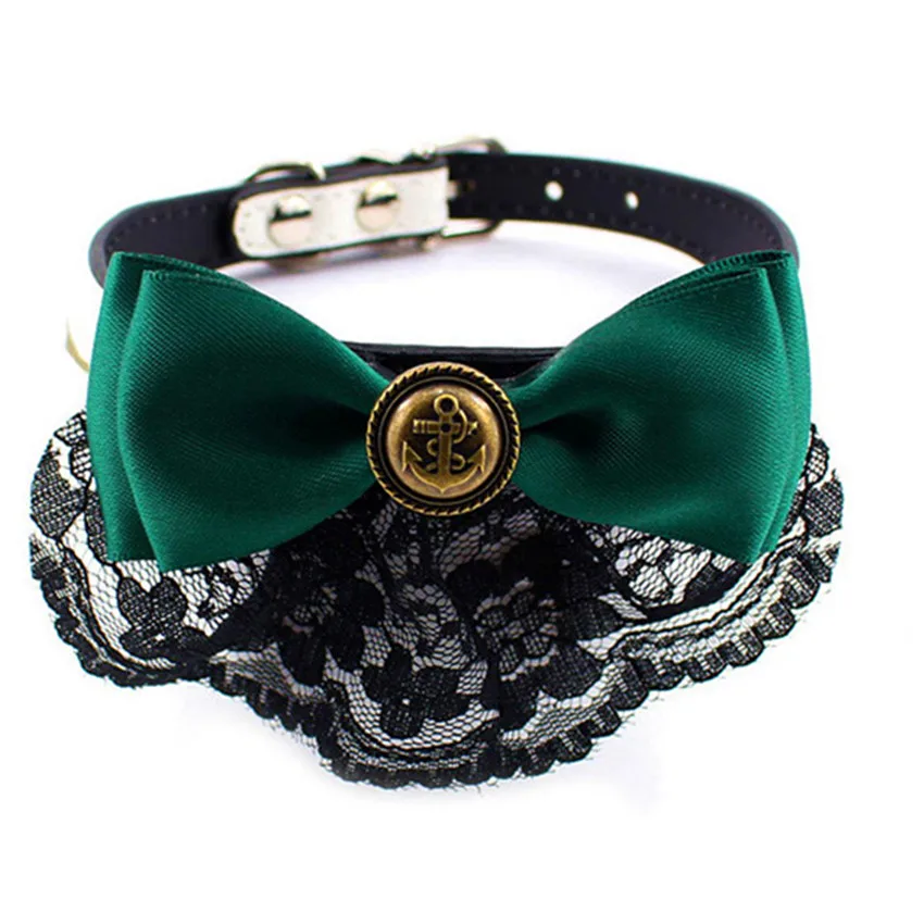 

Luxury Leather Cat Collars Leash Set Dog Necklace With Bow Traction Belt Small Animals Accessories For Yorkie Chihuahua Dog