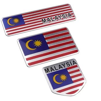 

3D Aluminum alloy MALAYSIA National Flag Emblem Badge Car sticker Auto Body Window motorcycle Decals Car styling accesorios